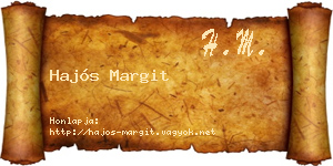 Hajós Margit névjegykártya